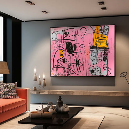 Colorful Abstract Oil Painting on Canvas for Modern Home Decor