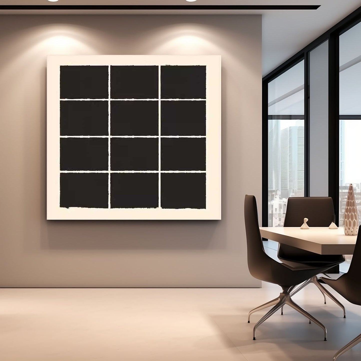 Contemporary Minimalist Black and White Canvas Art for Modern Interiors