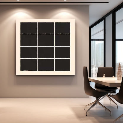 Contemporary Minimalist Black and White Canvas Art for Modern Interiors