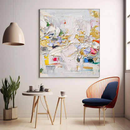 Colorful Abstract Oil Painting for Modern Home Décor and Artistic Inspiration