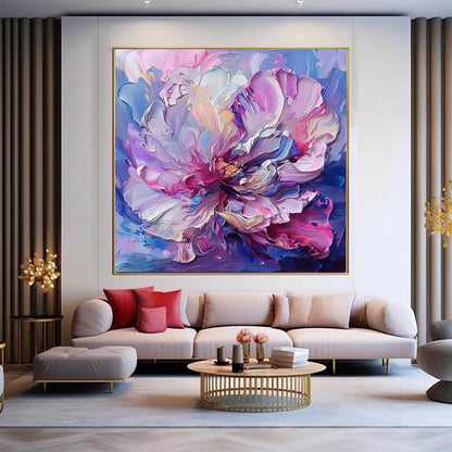Vibrant Floral Oil Painting - Abstract Art for Home Decor and Elegant Gift