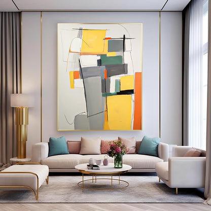 Colorful Abstract Oil Painting for Modern Home Decor - Contemporary Wall Art