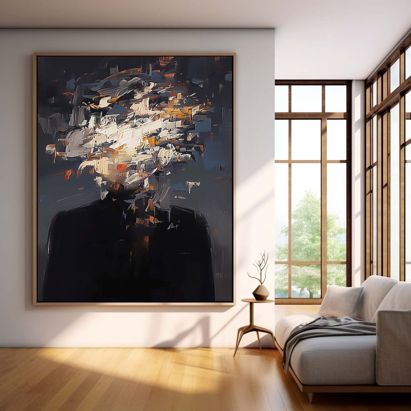 Abstract Portrait Oil Painting for Modern Home Decor