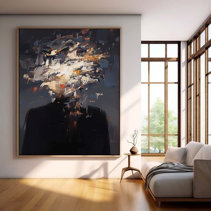 Abstract Portrait Oil Painting for Modern Home Decor