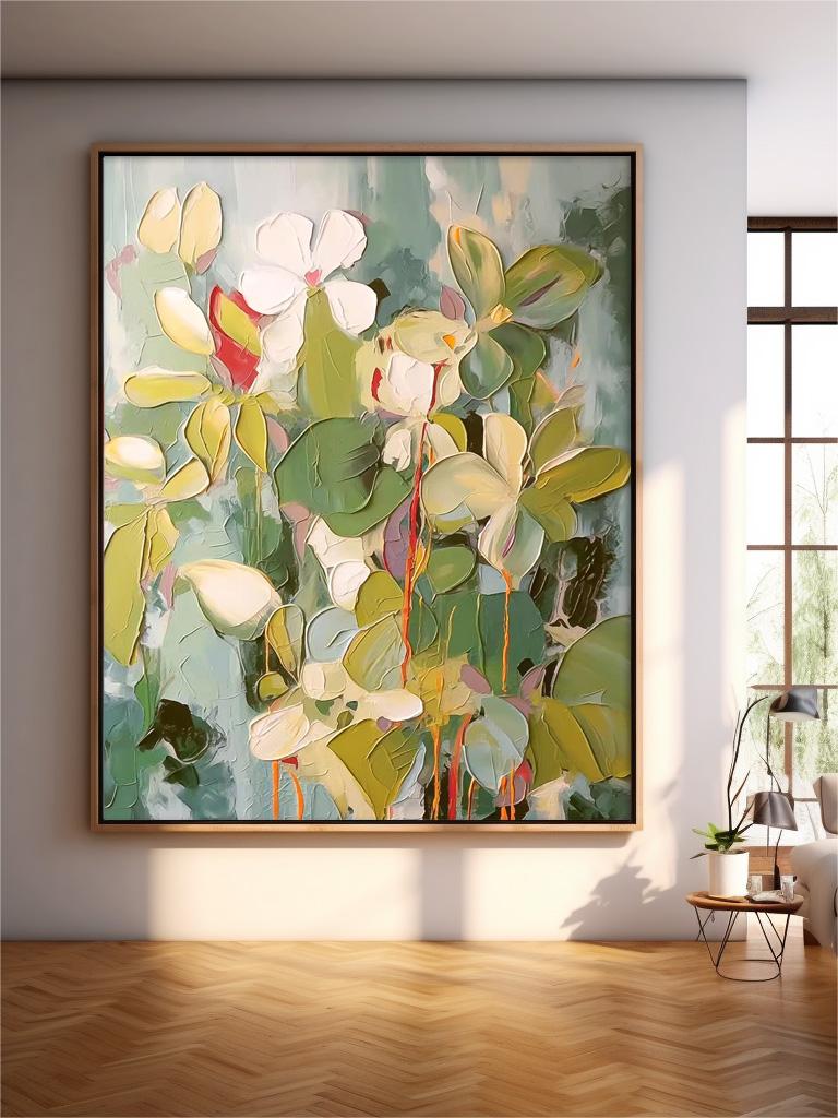 Vibrant Floral Oil Painting for Elegant Home Decor and Artistic Expression