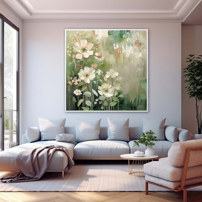 Vibrant Floral Oil Painting for Home Decor - Nature-Inspired Wall Art