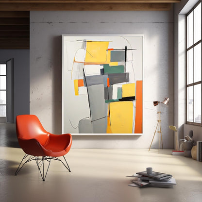 Colorful Abstract Oil Painting for Modern Home Decor - Contemporary Wall Art
