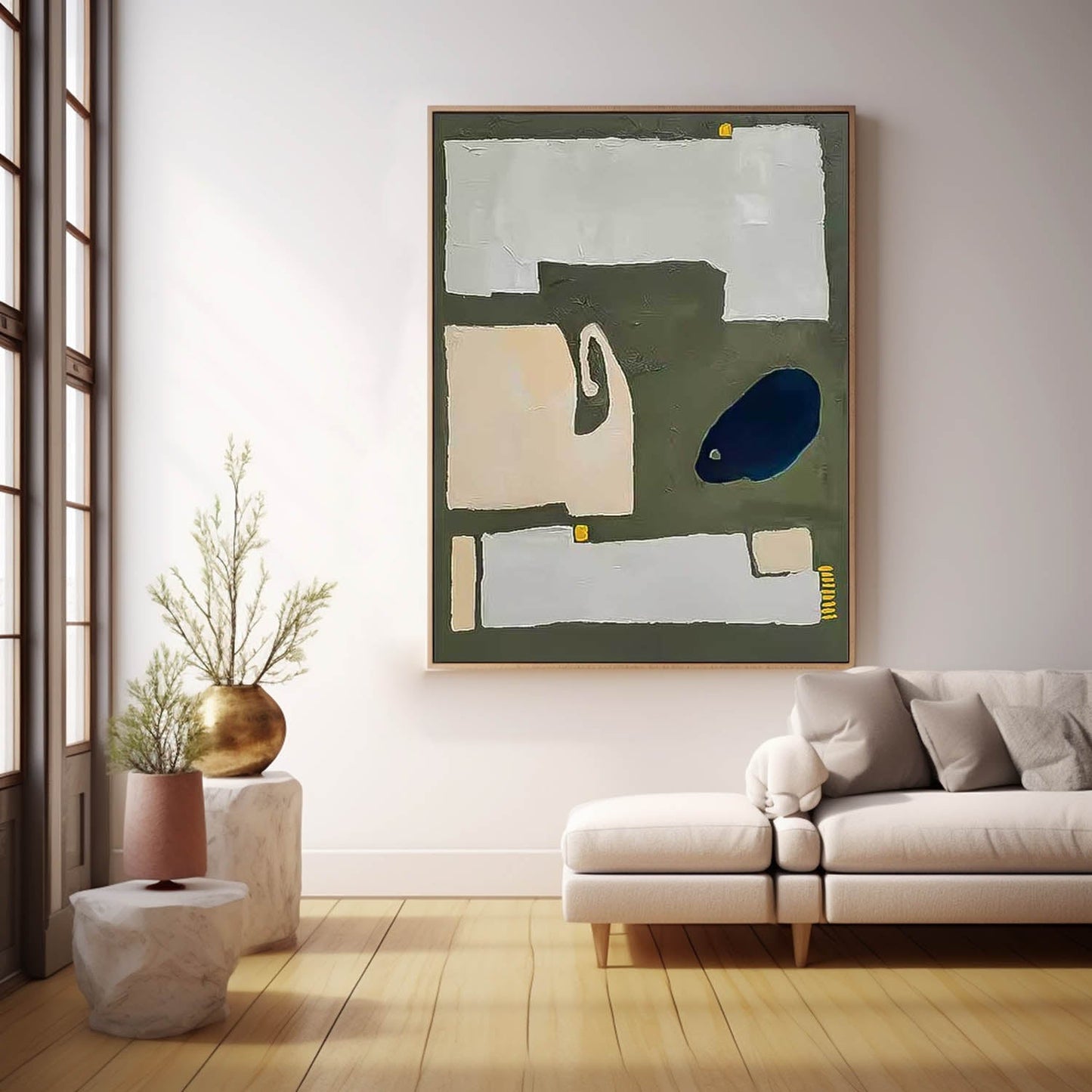 Abstract Minimalist Oil Painting for Modern Home Décor
