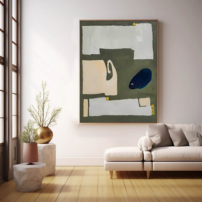 Abstract Minimalist Oil Painting for Modern Home Décor