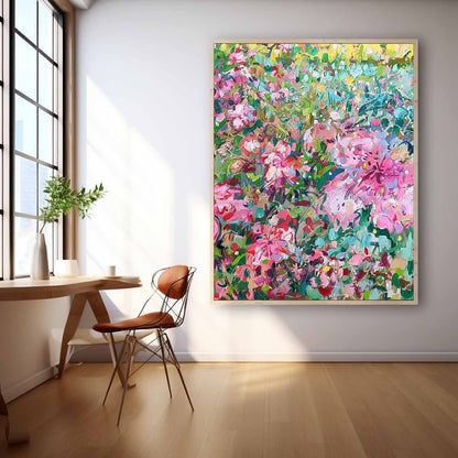 Vibrant Floral Oil Painting for Home Decor and Wall Art Aesthetic