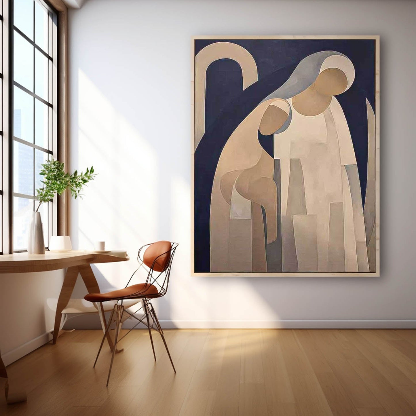 Abstract Motherhood Oil Painting | Elegant Canvas Art for Contemporary Spaces