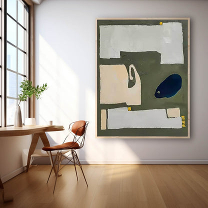 Abstract Minimalist Oil Painting for Modern Home Décor