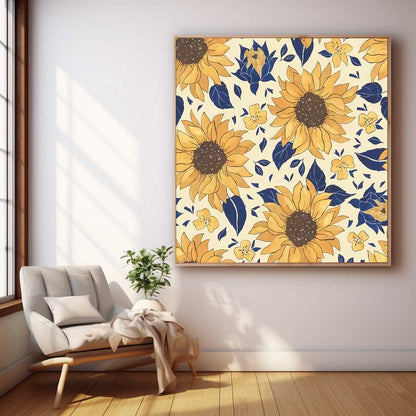 Vibrant Sunflower Oil Painting - Floral Wall Art for Bright Home Decor