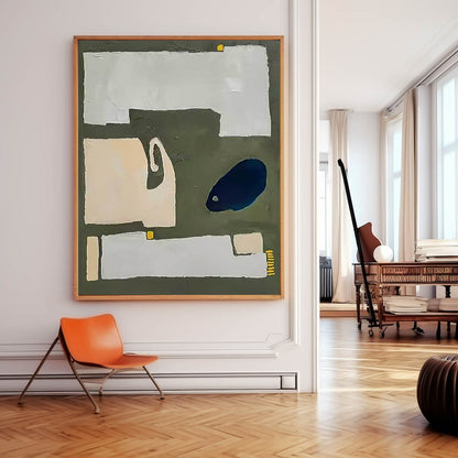 Abstract Minimalist Oil Painting for Modern Home Décor