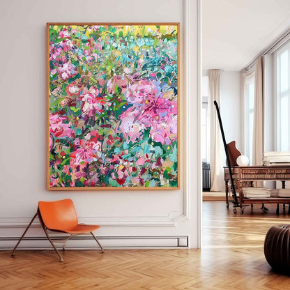 Vibrant Floral Oil Painting for Home Decor and Wall Art Aesthetic