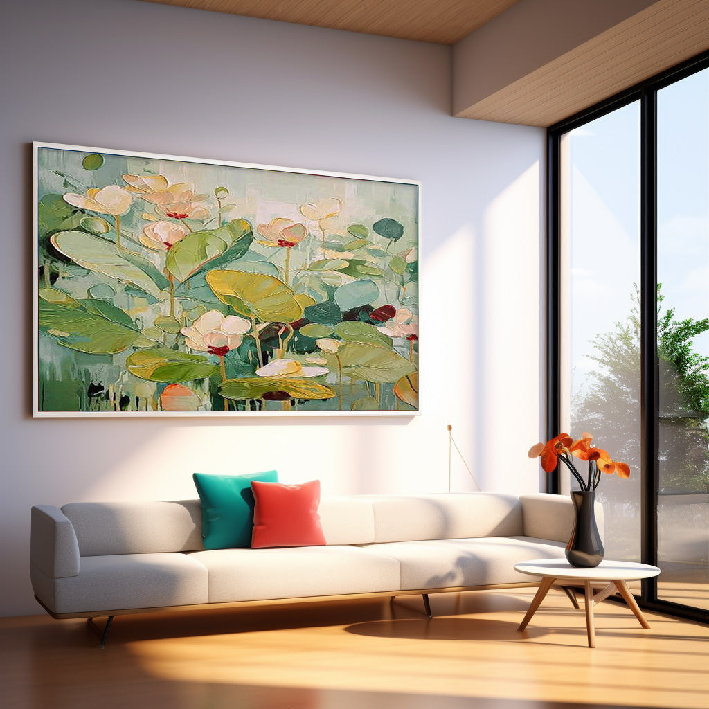 Vibrant Abstract Flower Oil Painting for Brightening Living Spaces
