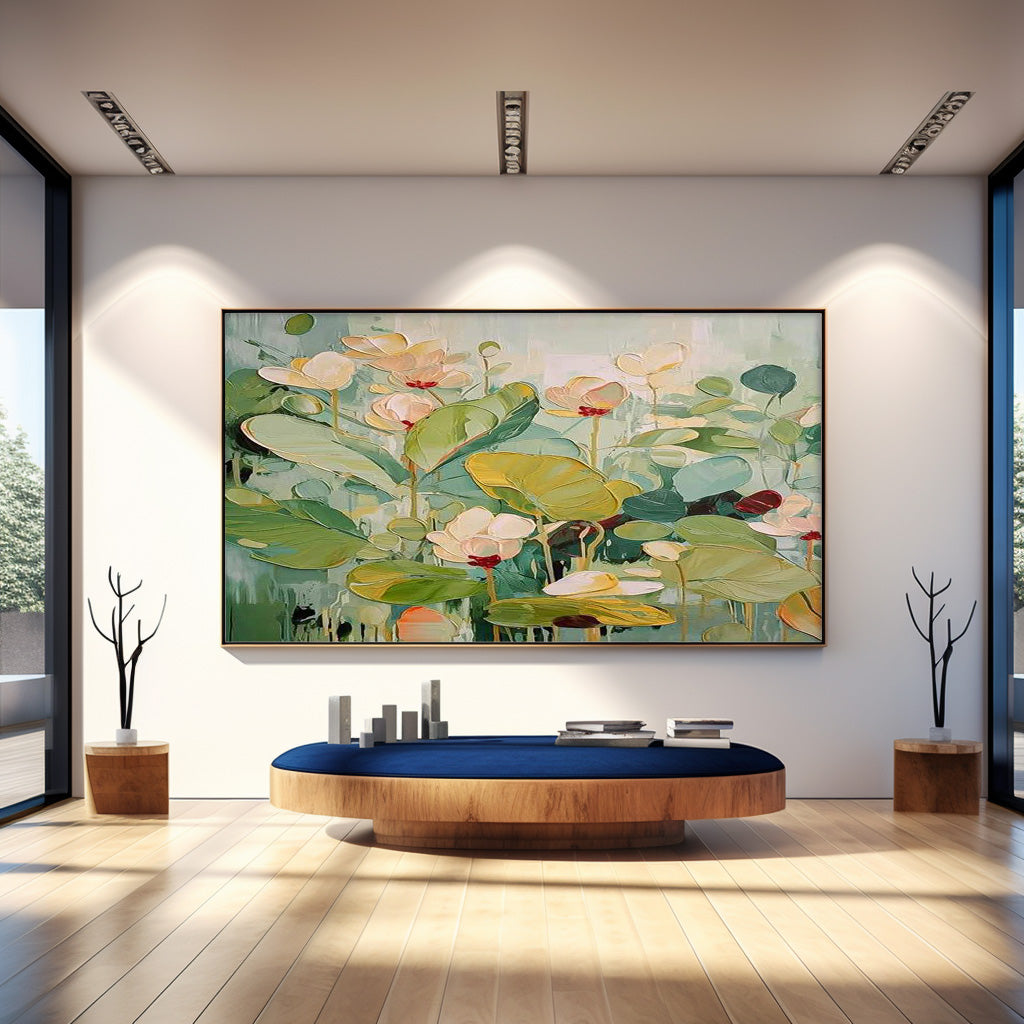 Vibrant Abstract Flower Oil Painting for Brightening Living Spaces