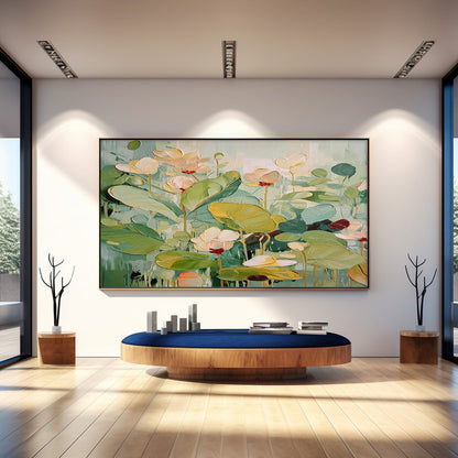 Vibrant Abstract Flower Oil Painting for Brightening Living Spaces