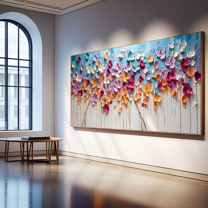 Colorful Floral Canvas Art for Home Decor - Vibrant Oil Painting