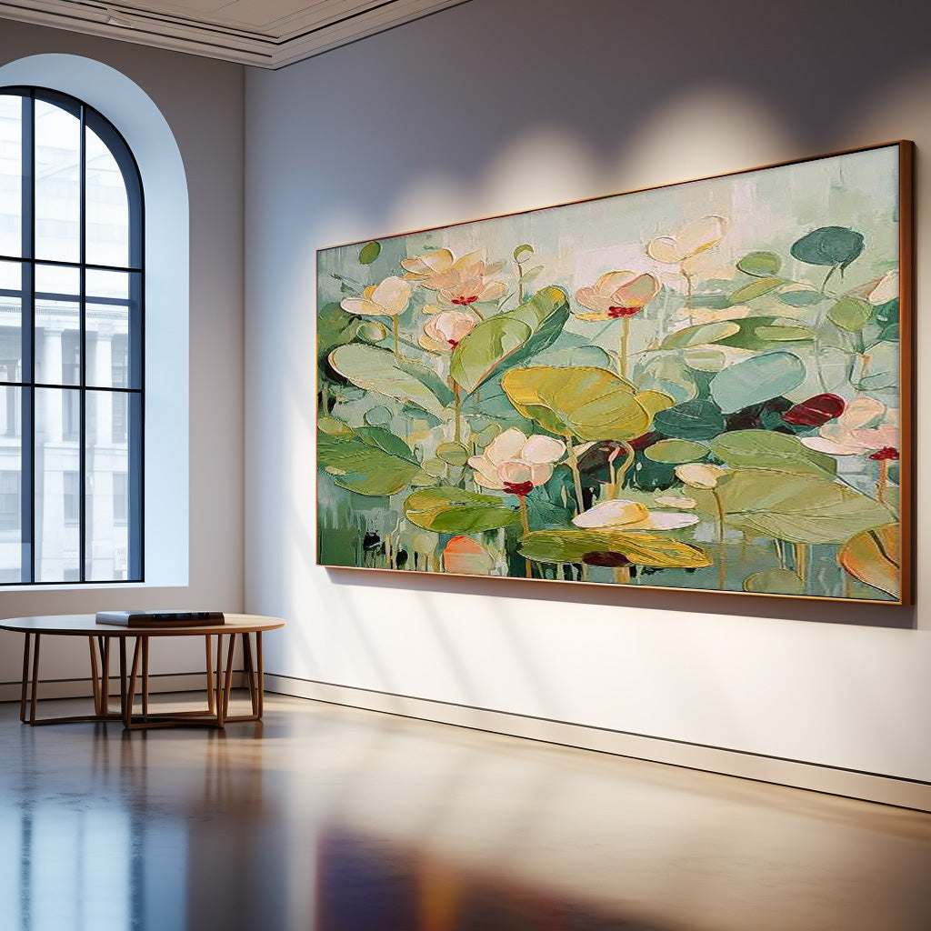Vibrant Abstract Flower Oil Painting for Brightening Living Spaces