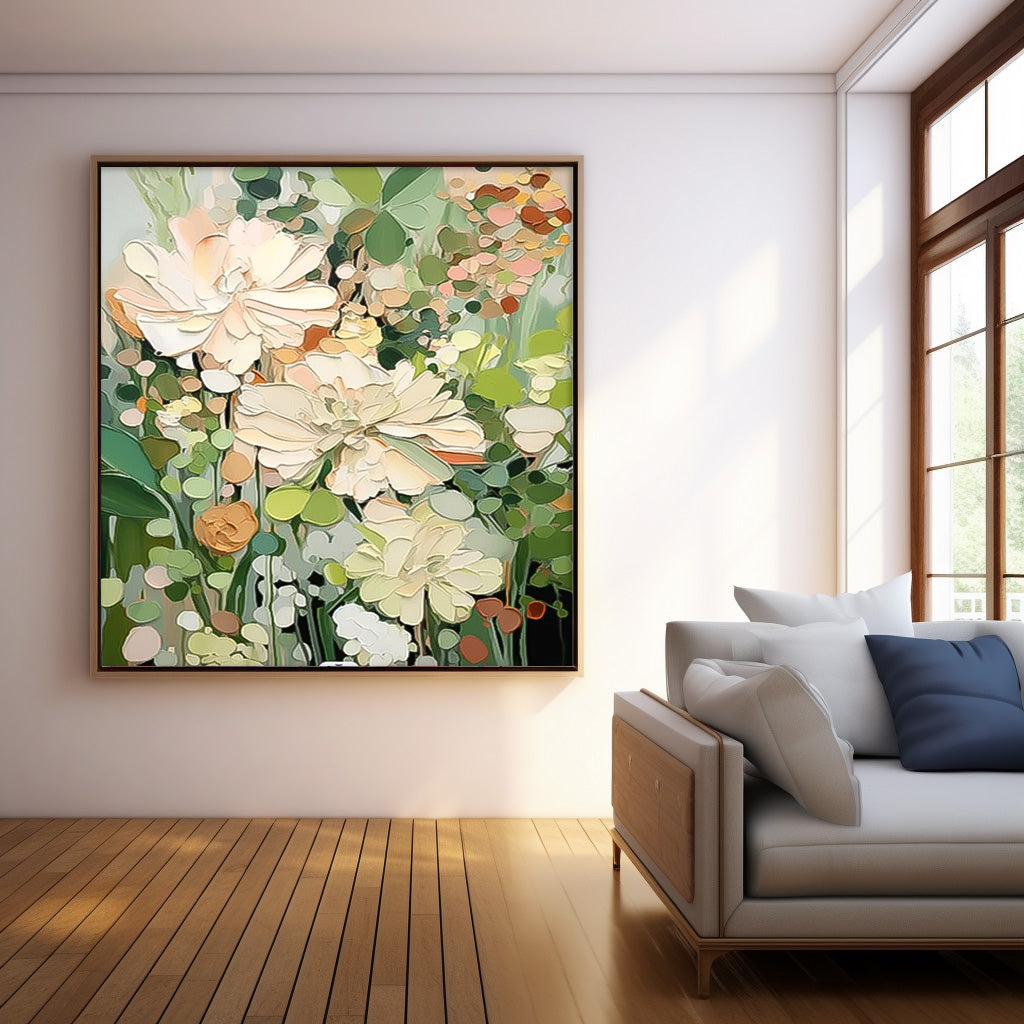 Elegant Floral Oil Painting for Home Decor - Vibrant Flower Canvas Art
