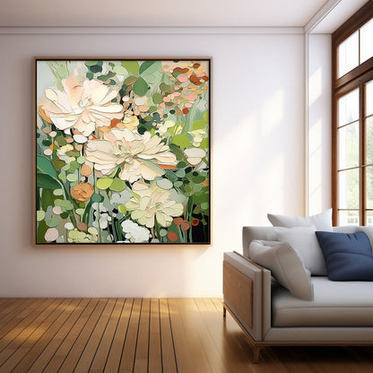 Elegant Floral Oil Painting for Home Decor - Vibrant Flower Canvas Art