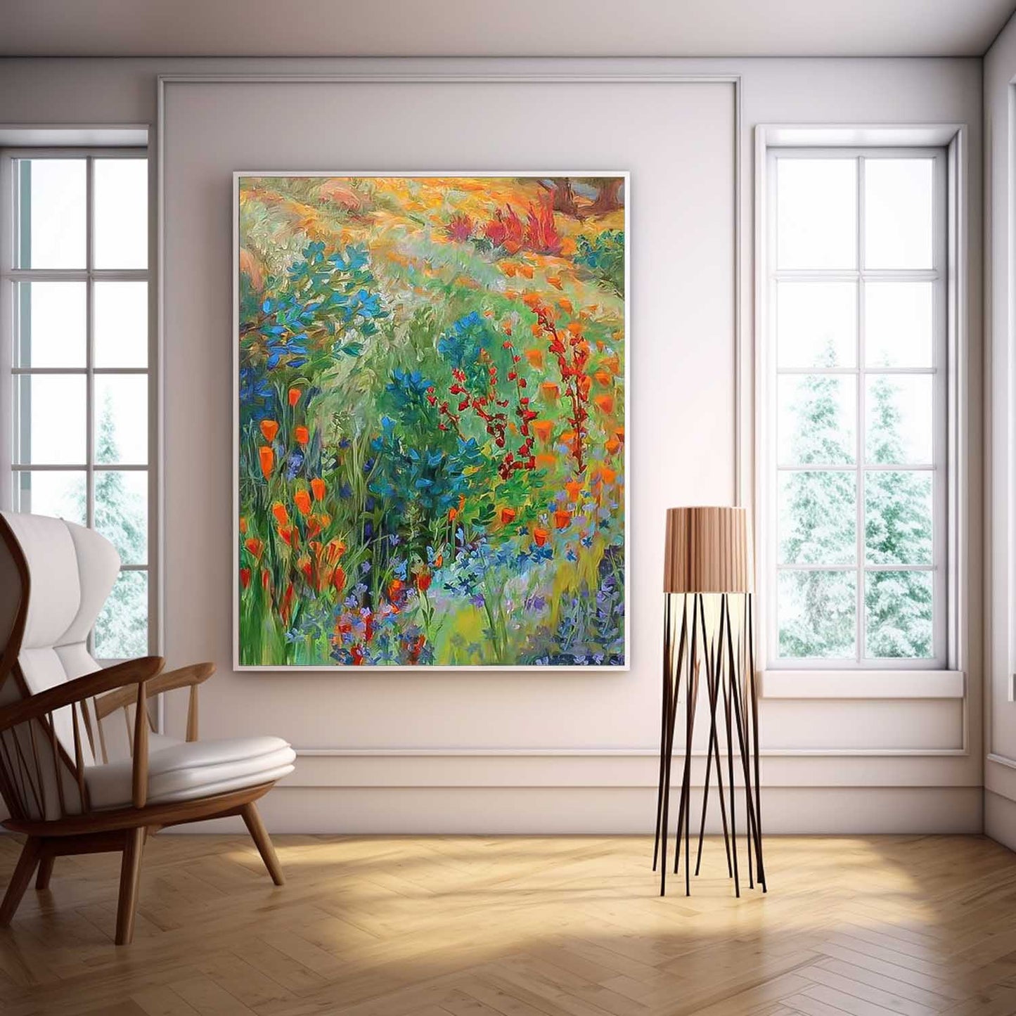 Vibrant Floral Oil Painting for Home Decor and Art Lovers