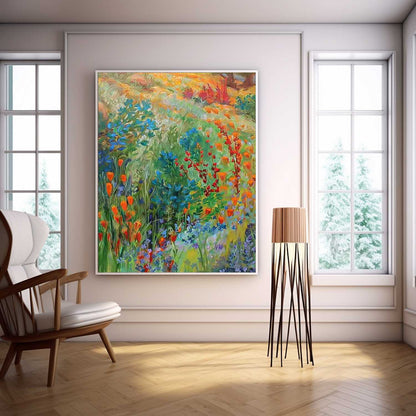 Vibrant Floral Oil Painting for Home Decor and Art Lovers