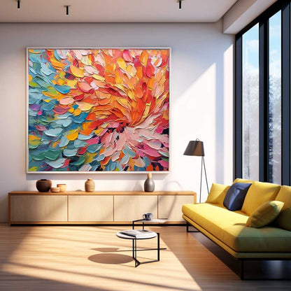 Colorful Abstract Swirl Oil Painting for Vibrant Home Decor and Art Collection