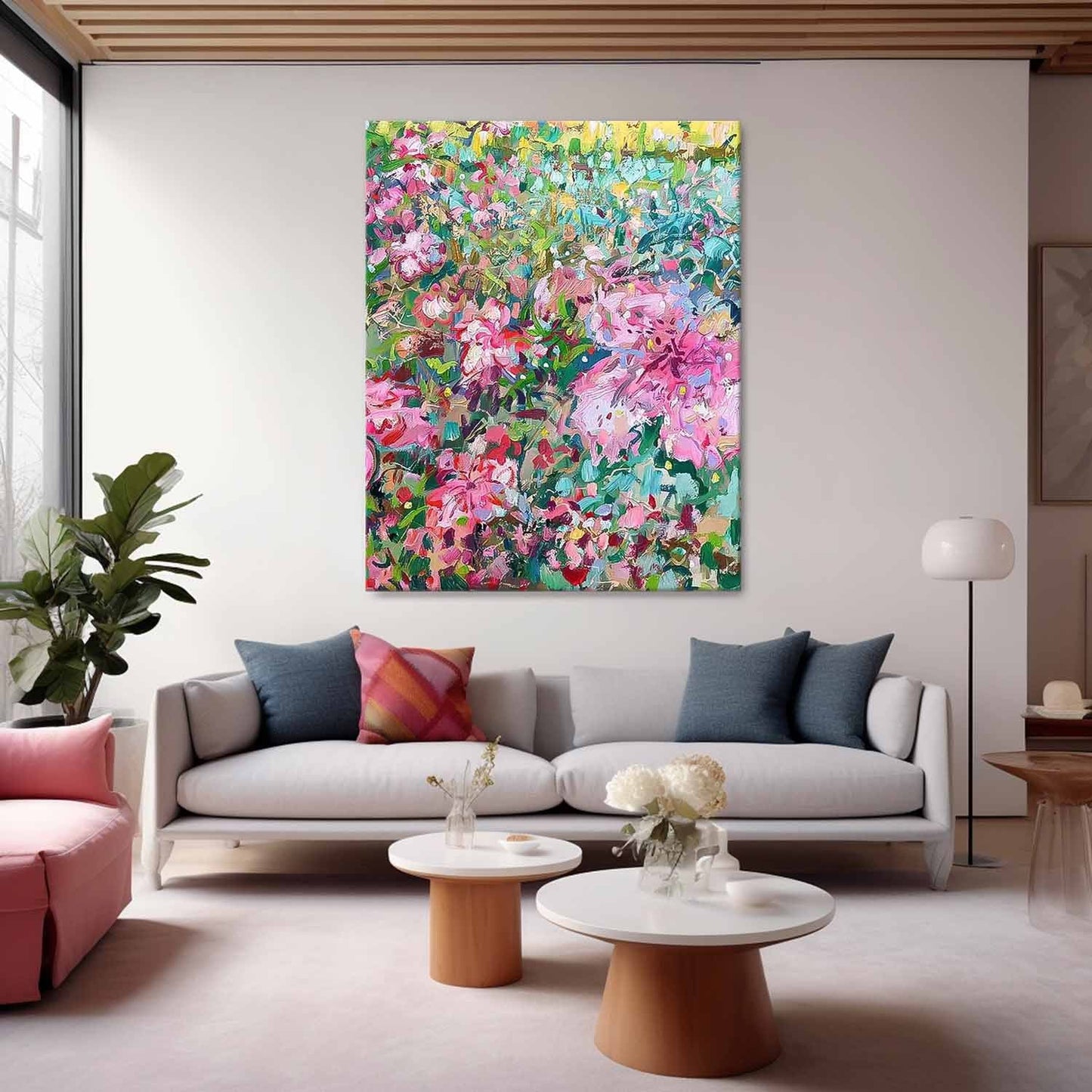 Vibrant Floral Oil Painting for Home Decor and Wall Art Aesthetic