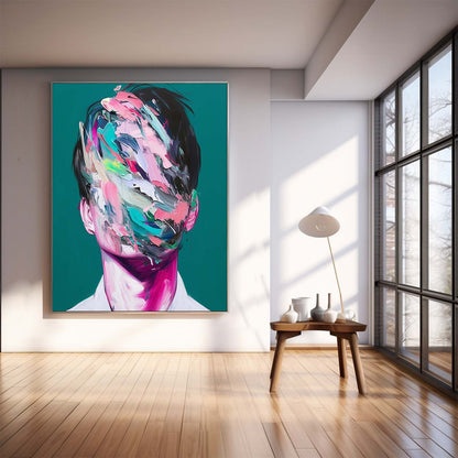 Abstract Expressionism Portrait: Colorful Face Art for Modern Home Decor