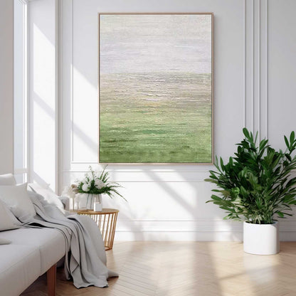 Serene Minimalist Oil Painting for Tranquil Home Decor