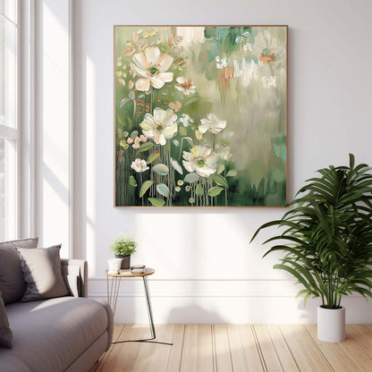 Vibrant Floral Oil Painting for Home Decor - Nature-Inspired Wall Art