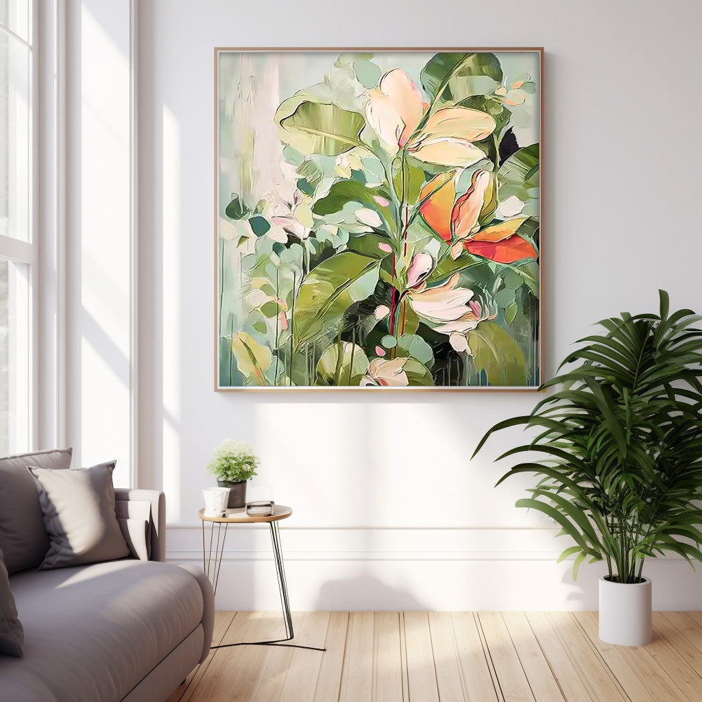Vibrant Floral Oil Painting for Modern Home Decor and Artwork Collection
