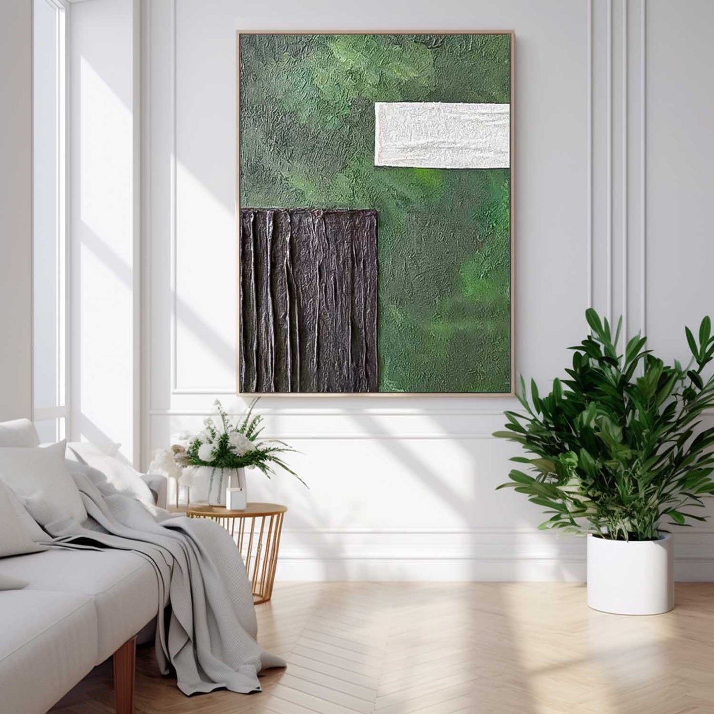 Abstract Minimalist Oil Painting for Modern Home Decor