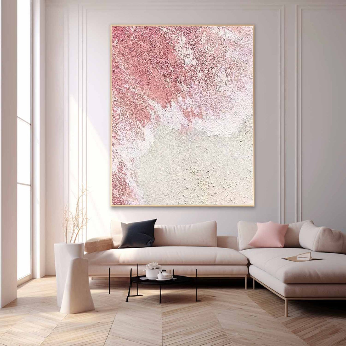 Serene Beach Waves Oil Painting for Coastal Home Decor