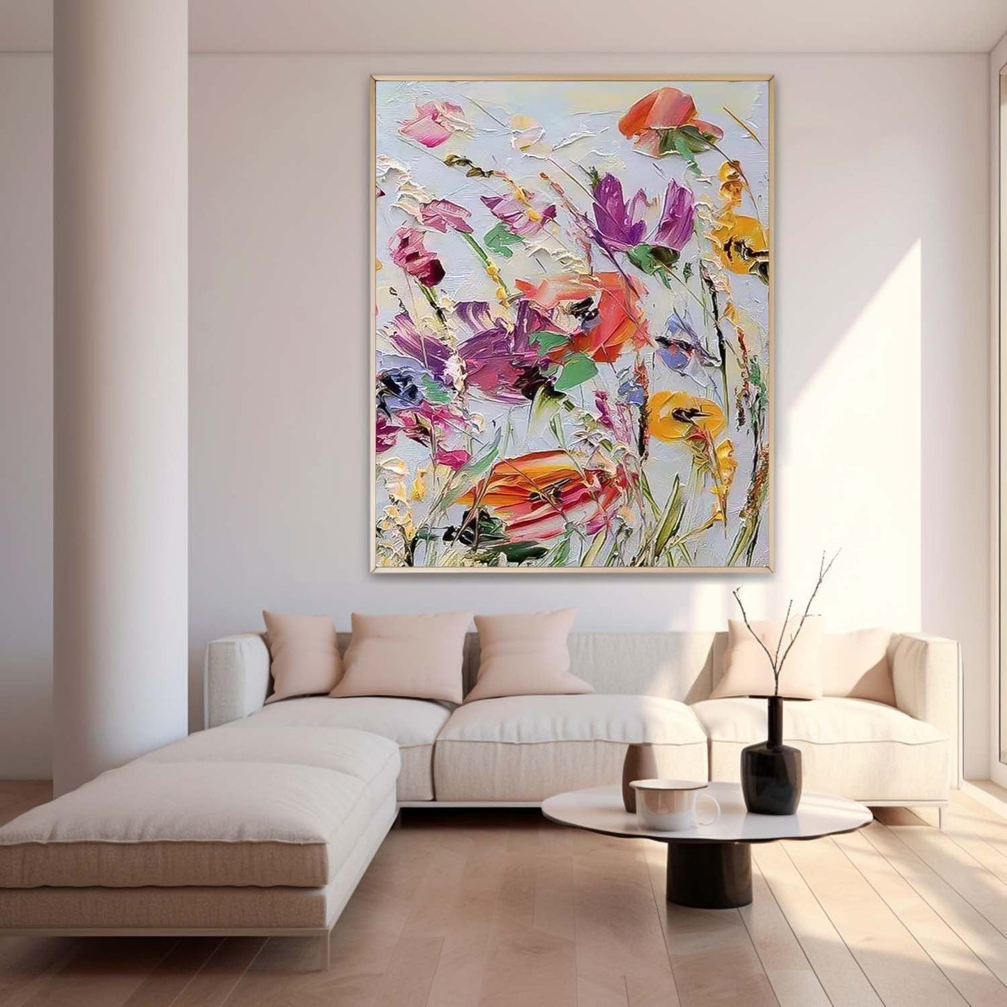 Vibrant Floral Oil Painting for Colorful Home Decor and Art Lovers