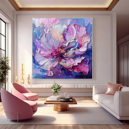 Vibrant Floral Oil Painting - Abstract Art for Home Decor and Elegant Gift