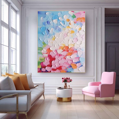 Vibrant Floral Abstract Oil Painting for Modern Home Decor