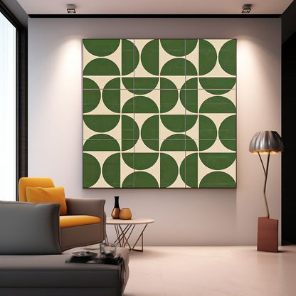 Modern Minimalist Green Abstract Oil Painting for Contemporary Art Lovers