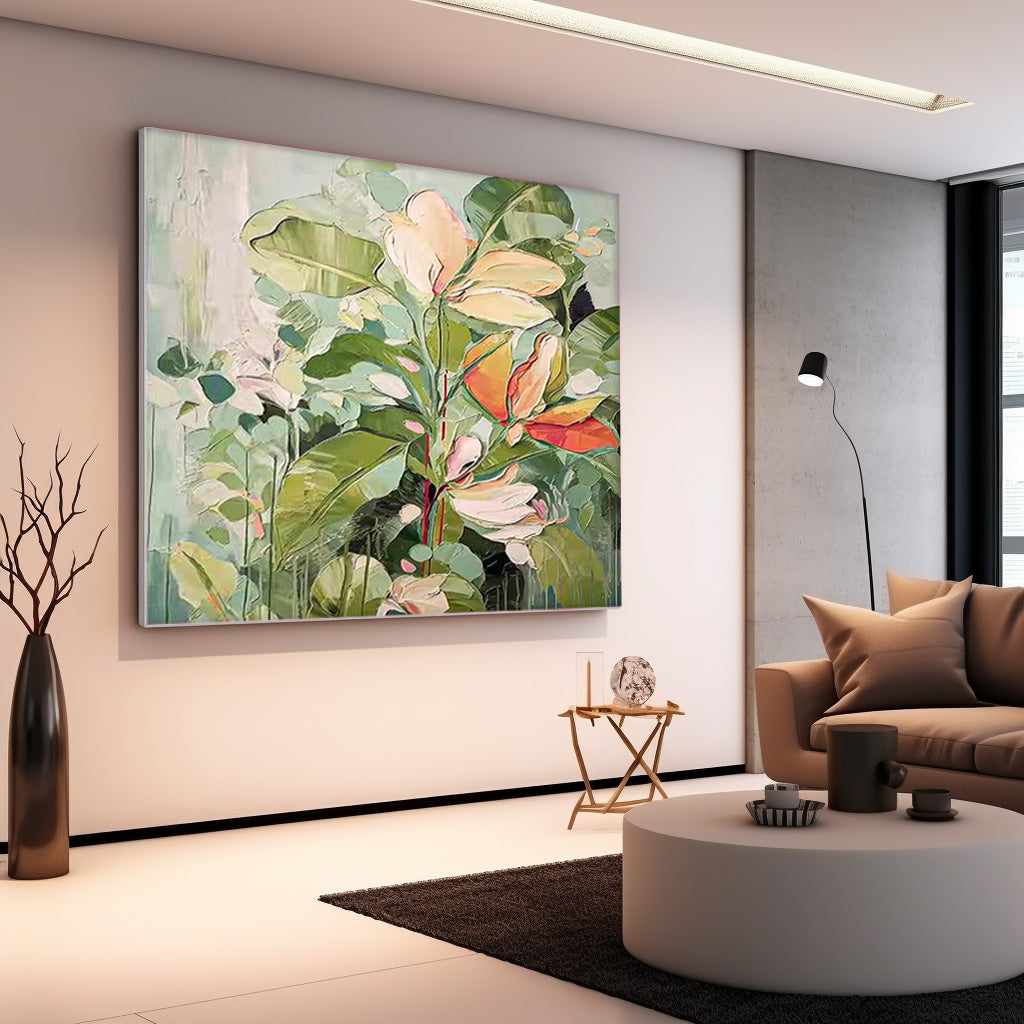 Vibrant Floral Oil Painting for Elegant Home Decor and Art Collection