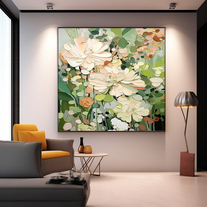 Elegant Floral Oil Painting for Home Decor - Vibrant Flower Canvas Art