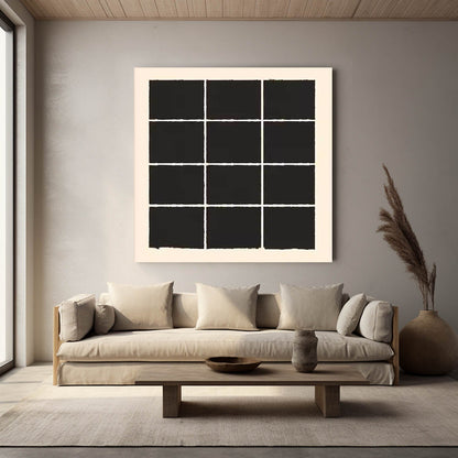 Contemporary Minimalist Black and White Canvas Art for Modern Interiors