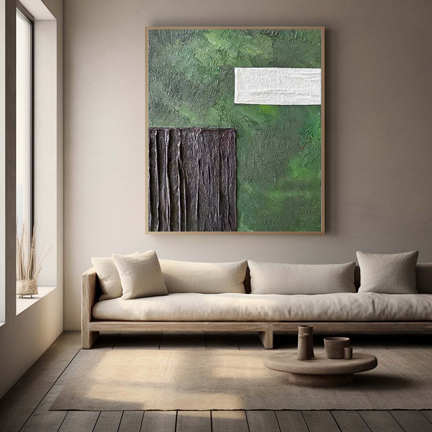 Abstract Minimalist Oil Painting for Modern Home Decor
