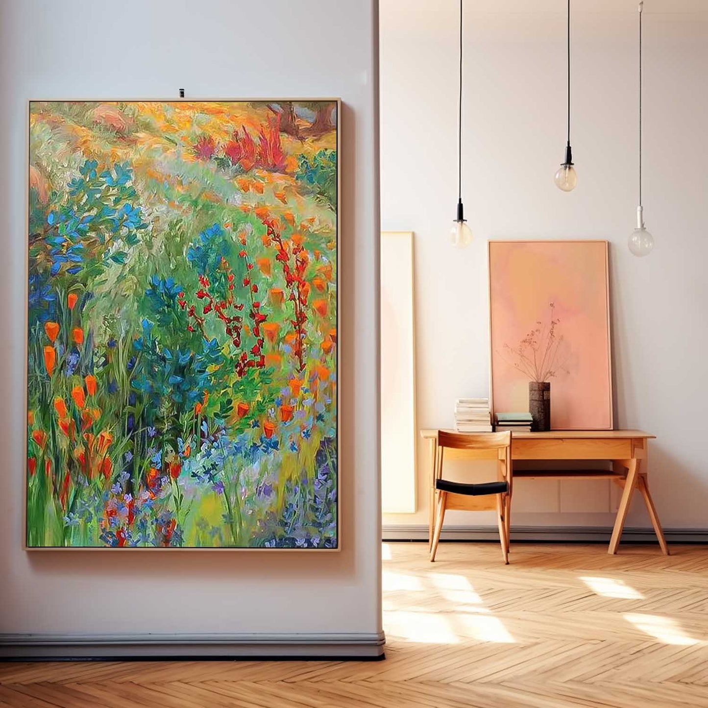 Vibrant Floral Oil Painting for Home Decor and Art Lovers