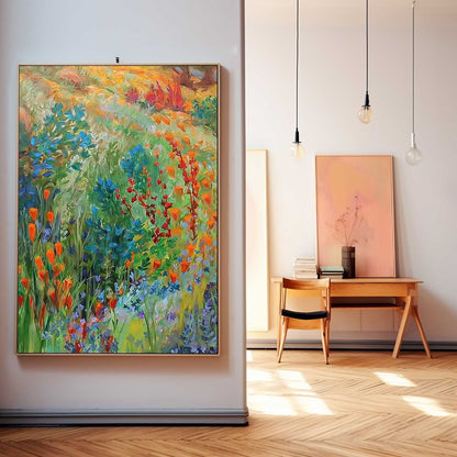Vibrant Floral Oil Painting for Home Decor and Art Lovers