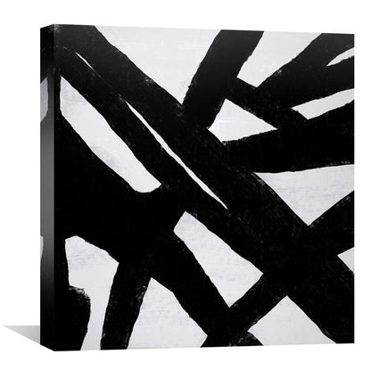 Contemporary Black and White Abstract Oil Painting for Modern Home Decor