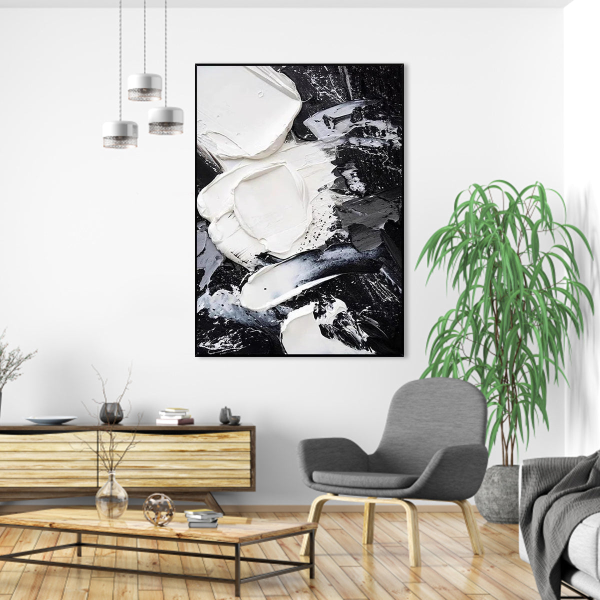 Stunning Monochrome Oil Painting for Modern Home Decor and Unique Art Collection