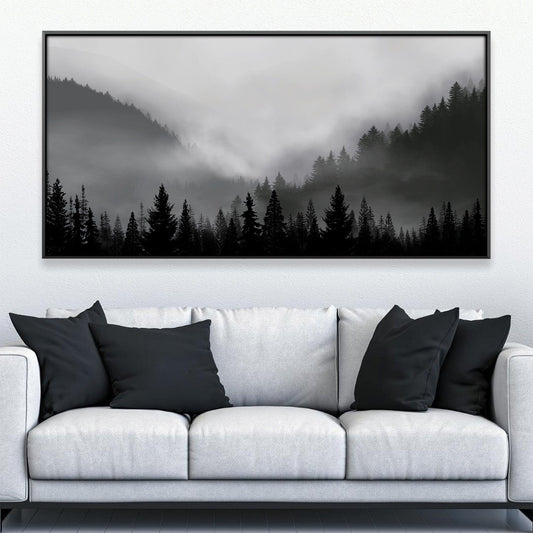 Mysterious Black Forest Landscape Oil Painting for Modern Home Decor