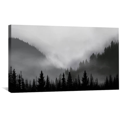 Mysterious Black Forest Landscape Oil Painting for Modern Home Decor